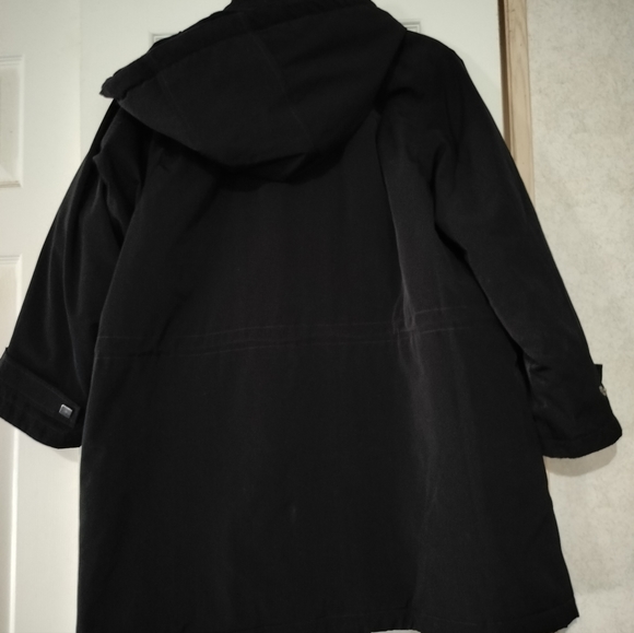 Liz Claiborne Woman's Black Jacket Size 1X with Hoodie Zipper Front - Picture 7 of 7